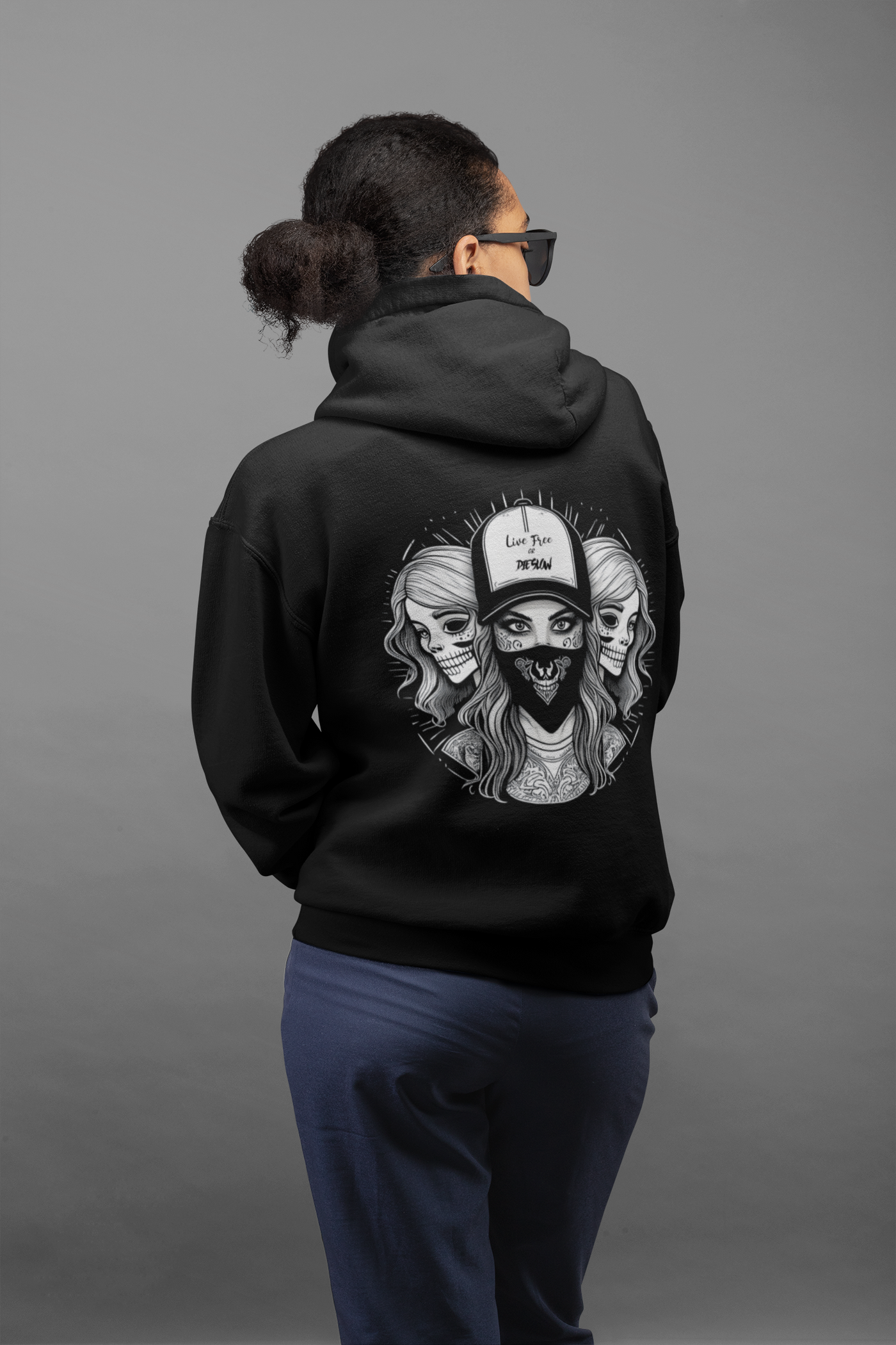 LIVE FREE or DIE SLOW ( Zip Hoodie)